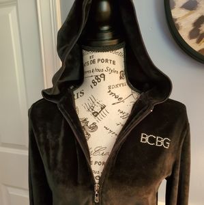 Black Velvet/Velour Zip up Hoodie